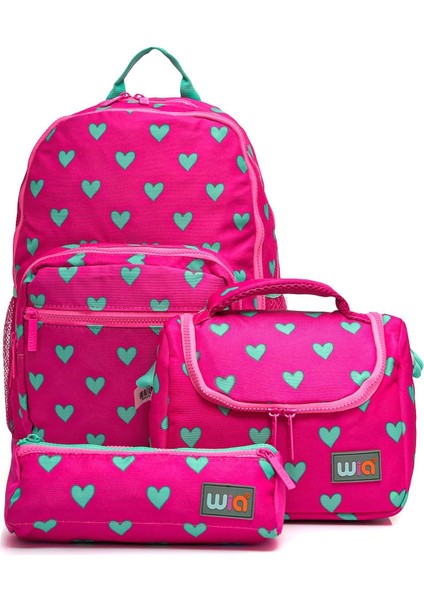 Kalp Desenli Kız Çocuk Sırt Çantası