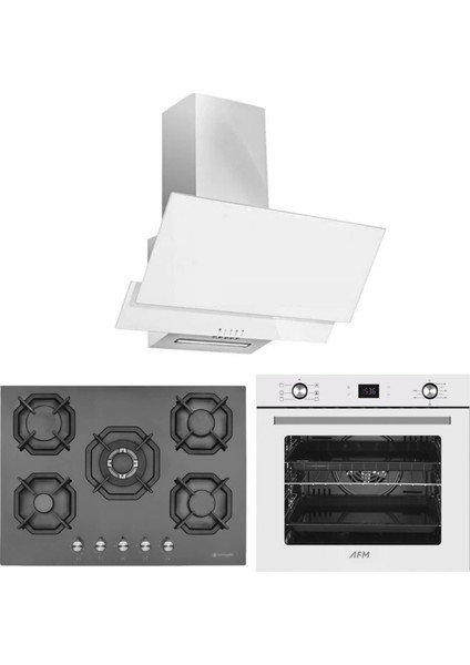 ve Afm Tech Markalı / Vip 5 Gözlü 1'wok Siyah Ankastre Set ( 22 385 + FM7701 + FM3301 )