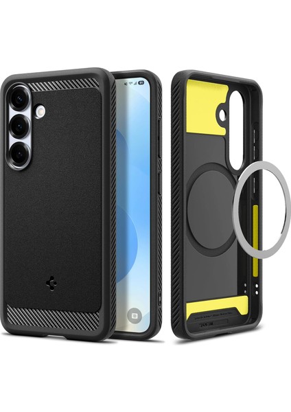 Galaxy S25 ile Uyumlu Ekstra Dayanıklı Kılıf Rugged Armor Hava Kanalı Teknolojisi Askeri Sınıf Koruma Magfit Özellikli Çift Katman Kapak - ACS08998