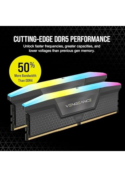 Vengeance Rgb Ddr5 32GB (2X16GB) Ddr5 6400MHZ CL32 Amd Expo Intel Xmp Icue Uyumlu Bilgisayar Belleği - Gri (CMH32GX5M2B6400Z32) modelleri