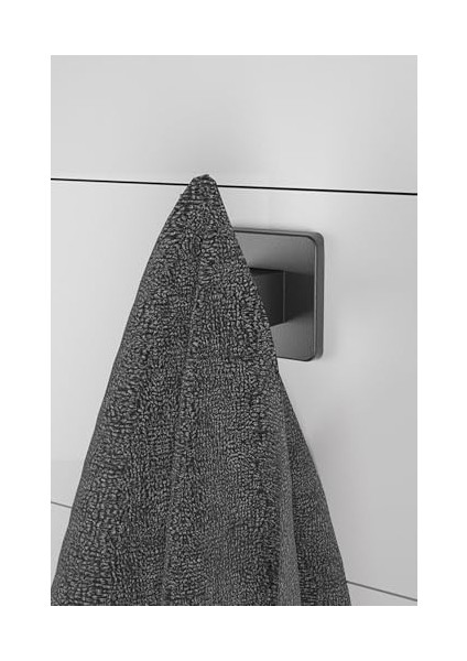 Haus Ömür Boyu Paslanmaz Tek Kancalı Havlu ve Bornoz Askılığı Siyah D-011 fiyatları