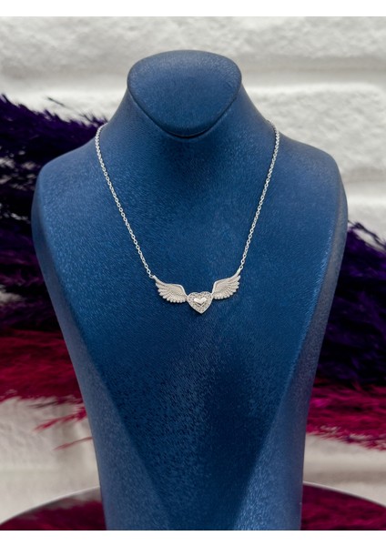 925 Ayar Gümüş Melek Kanadı Aşk Modeli Zarif Kadın Kolye fiyatları