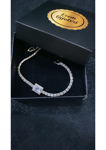 Çelik Zirkon Taş Baget Bileklik