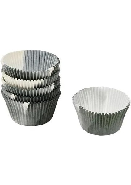 Krustıstel Muffin Kağıdı, Gri-Beyaz, 65 Adet