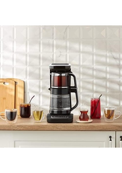 Çaysever Pro 4 In 1 Konuşan Otomatik Çay Makinesi Su Isıtıcı ve Filtre Kahve Demleme Makinesi 2500W, Chrome fiyatları