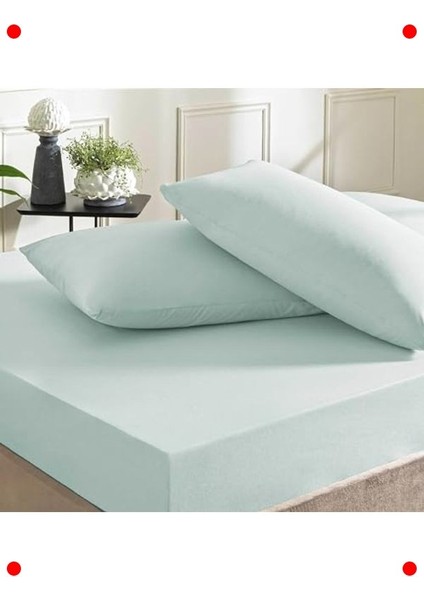 Tek Kişilik Mavi Düz Pamuk Çarşaf