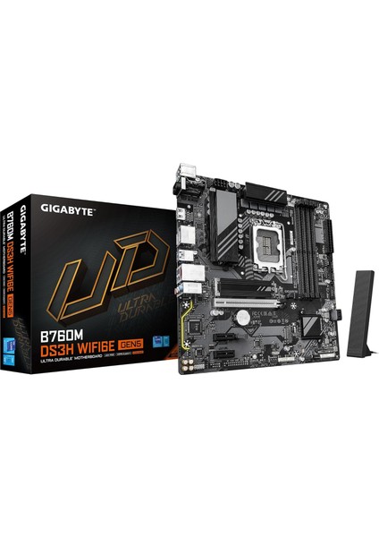 Gıgabyte B760M DS3H Wıfı LGA1700 Ddr5 7600MHZ(OC) Pcıe 5.0 M.2 Nvme Wifi 6e Gigabit Lan Matx Anakart