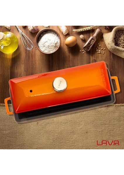 Döküm Ekmek Kabı/terrine, 11X29 Cm, Turuncu modelleri