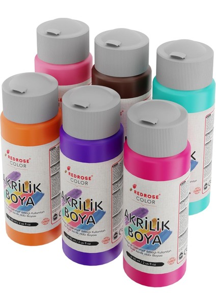 Rose Tamamlayıcı Renkler Akrilik 6&apos;lı Set 6X60 ml