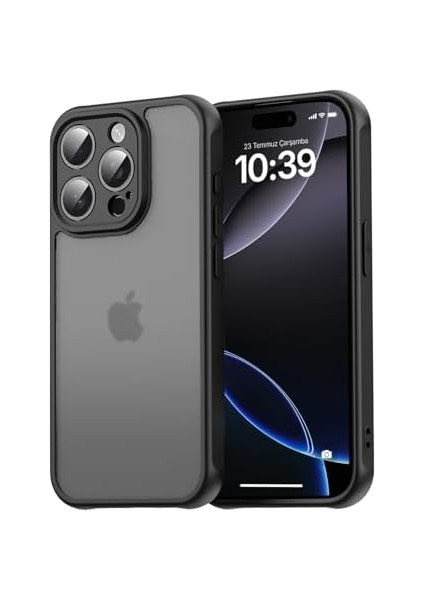 15 Pro Max ile Uyumlu Mattcover Serisi Arkası Mat Polikarbonat Kenarları Silikon ve Köşeleri Güçlendirilmiş Kamera Korumalı Ince Silikon Kılıf (Düz, 15 Pro Max) modelleri