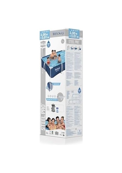 Steel Pro Dikdörtgen Yer Üstü Havuz Seti 3.00 M x 2.01 M x 66 cm fiyatları