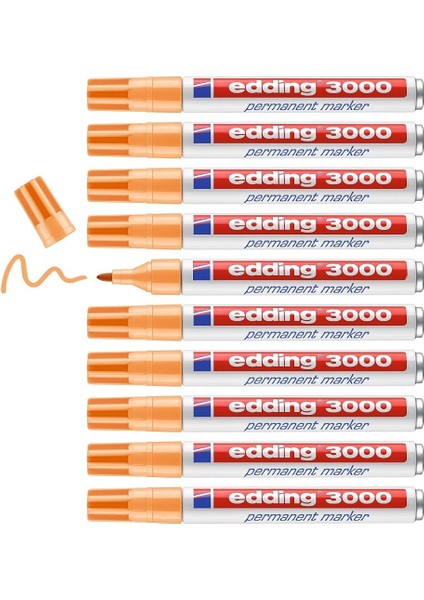 3000 Permanent Markör - Açık Turuncu - 1 - Yuvarlak Uç 1,5-3 mm