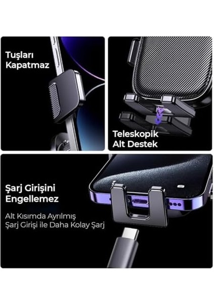 Metal Kancalı Havalandırma Destekli Araç Içi Telefon Tutucu modelleri