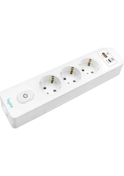 Üçlü Anahtarlı USB Hızlı Şarjlı (20W) Topraklı Priz, 2m, Çocuk Korumalı