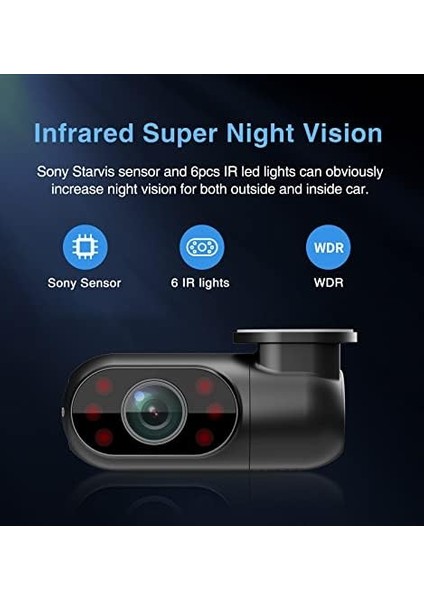 A139 3 Kameralı Ön-Arka-Iç 2k 1440P 5ghz Wifi S&apos;li Araç Kamerası fiyatları