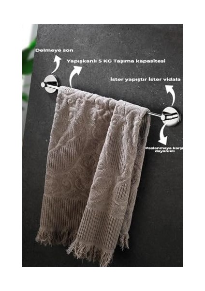 Haus Lavabo Mutfak Havlu Askılığı Krom Uzun Boy S-101 fiyatları