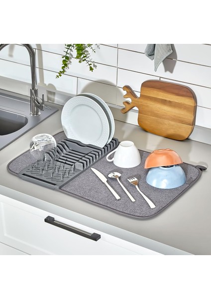 Üstü Bulaşıklık Bulaşık Kurutma Matı Süzgeci Katlanır Plastik Sepeti Kurulama Bezi Örtüsü Kurutmalık Katlanabilir Tabaklık Süzgeçleri