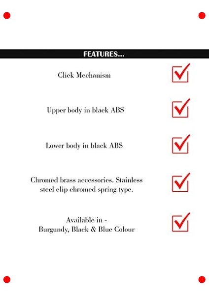 Siyah Şık Tasarım Tükenmez Kalem fiyatları