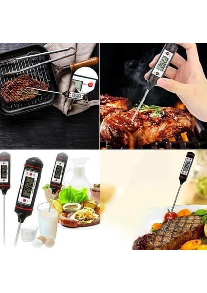 Mutfak Termometresi – 3 Saniyede Hızlı Okuma | Katlanabilir Çelik Prob, LCD Ekranlı Et, Şeker, Yağ, Su ve Barbekü Isı Ölçer modelleri