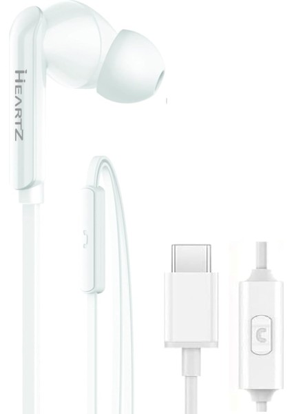 Type C Kulak Içi Kulaklık Iphone 15 15 Plus 15PRO 15PROMAX 16 16 Plus 16 Pro 16 Promax Xiaomi, Huawei Uyumlu, Tak Çalıştır, Type C Bluetooth Gerektirmez!!! Mükemmel Ses TC21 Beyaz