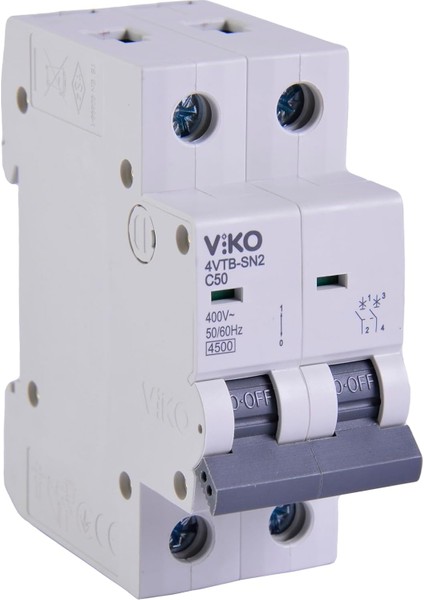 4VTB-2C50 Otomatik Sigorta 4,5ka C Tipi 2 Kutup 50A