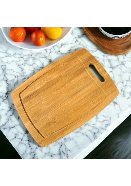 Bambu Kesme Tahtası Antibakteriel Yıkanabilir Doğrama Tahtası Dikdörtgen 34X24 cm