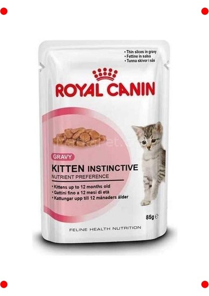 Yavru Kedi Yaş Mama, Gravy Soslu, 85GR x 12'li Paket fiyatları