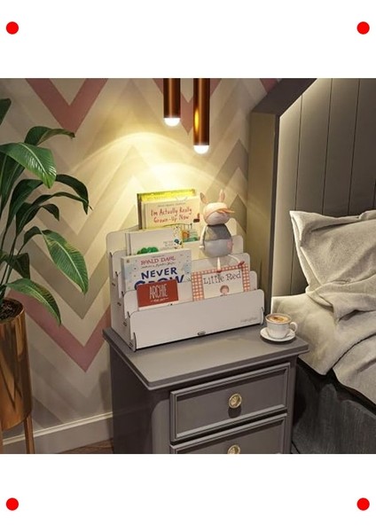 Mini Ahşap Çocuk Kitaplığı - 4 Raflı Beyaz fiyatları