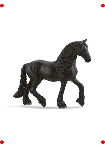 Gerçekçi Frisian Kısrağı Figürü - Çok Renkli