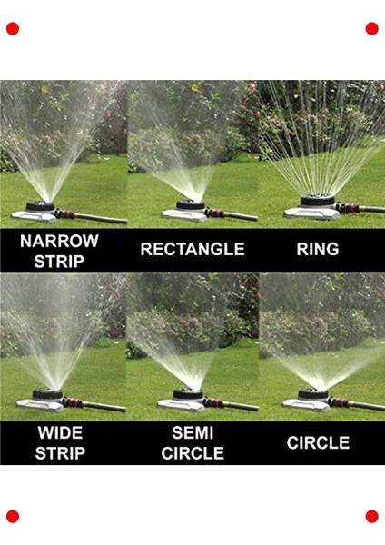 9 Desenli Çim Fıskiyesi Seti - Metal Tabanlı indirimleri