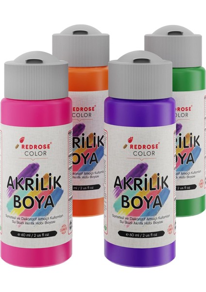 Rose Ara Renkler Akrilik 4&apos;lü Set 4X60 ml