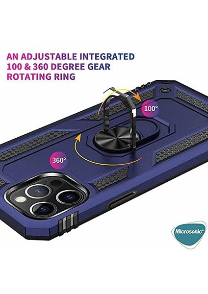 Kılıf 15 Pro Için Military Ring Holder Siyah [ 15 Pro ile Uyumlu Kılıf - Siyah] modelleri