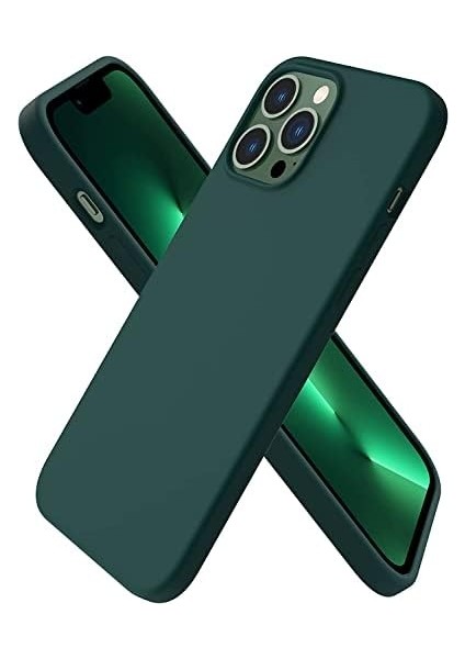 13 Pro Max Kılıf 6.7 ile Uyumlu, Ince Sıvı Silikon 3 Katmanlı Tam Kaplamalı Yumuşak Jel Kauçuk Kılıf Kapak, Koyu Yeşil modelleri