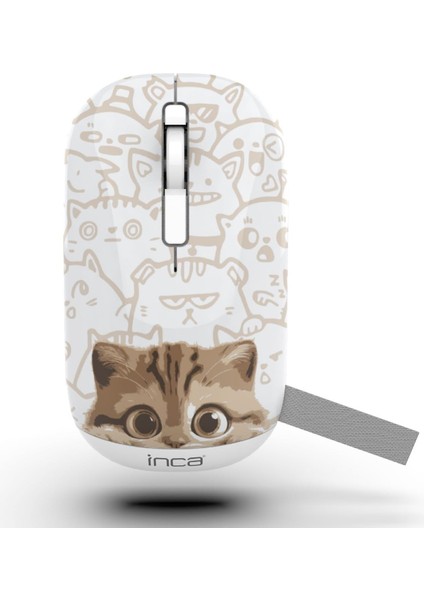 Inca IWM-242K Bluetooth 5.4 + 2.4g Kablosuz Sessiz Optik Mouse | Şarjlı 500MAH Batarya | Çift Modlu Bağlantı | 800-1600 Dpı | Manyetik Kapak | Sağ-Sol El Uyumlu | Windows, Mac,