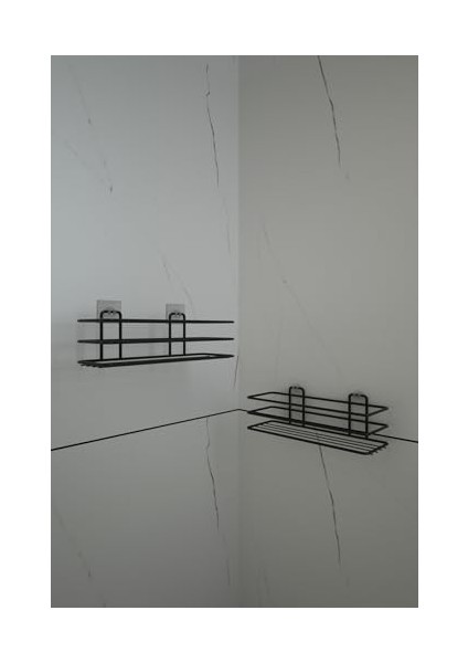 Yapışkanlı Siyah 2 Adet Tek Katlı Düz Şampuanlık Tş01, Delmeye Son, Matkap Vida Yok fiyatları