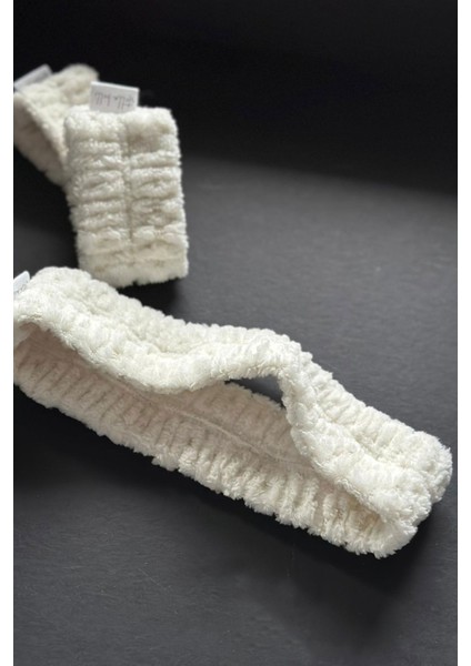 Saç Bandı ve 2li Bileklik Seti | Keseli | Mikrofiber Welsoft Kadın Erkek Makyaj Yüz Yıkama Yoga Spa