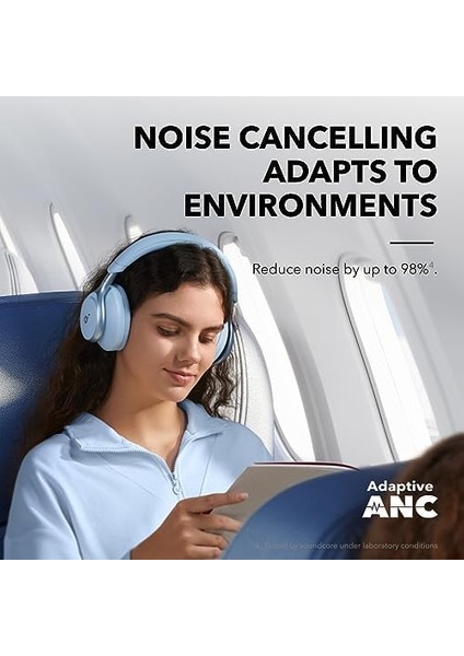 By Space One, Aktif Gürültü Önleyici Kulaklık, 2 Kat Daha Güçlü Insan Sesi Azaltma, 40 Saat Anc Çalma Süresi, Uygulama Kontrolü, Ldac, Rahat Uyum, Net Aramalar, Bluetooth 5.3, Mavi fiyatları