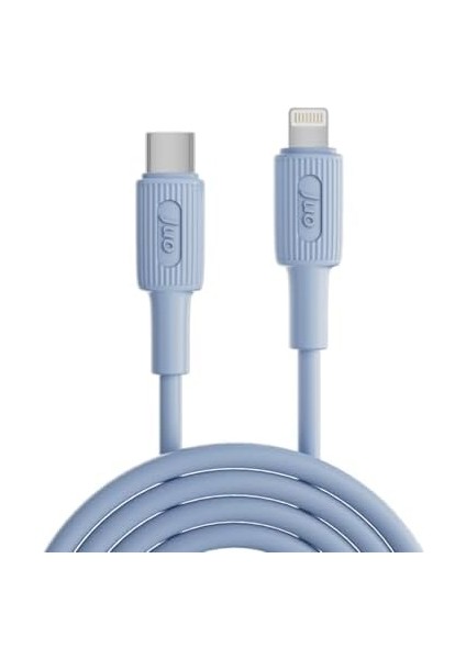 Juo 27W USB Type-C To Lightning iPad Silikon Hızlı Şarj ve Data Kablosu Mavi 1 Metre fiyatları