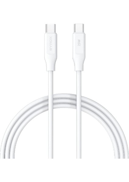 PD25TK Type-C To Type-C Pd 25W Hızlı Data/şarj Kablosu 1 Metre Beyaz