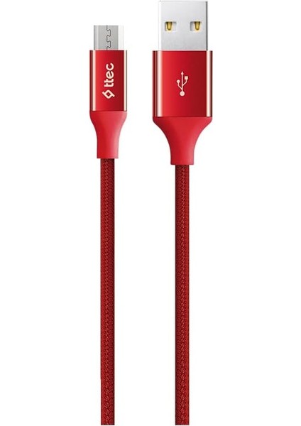 Alumicable Micro USB 1m. Şarj Kablosu - Kırmızı (2DK11K)