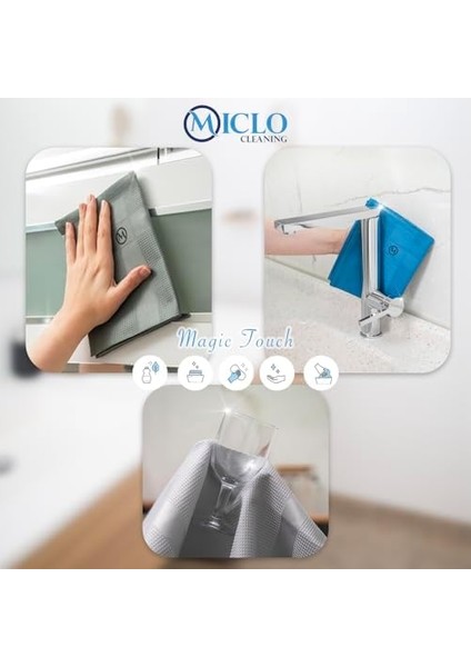 Cleanıng | Mikrofiber Temizlik Bezi 3&apos;lü Set - Sihirli Bez | Cam Ayna Bezi | Seri modelleri