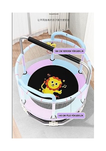 150 cm (60 Inç) Fileli Büyük Boy Çocuk Trambolini - Ekstra Hediyeli Trambolin, Güvenli ve Çocuk Egzersizi Için Ideal modelleri