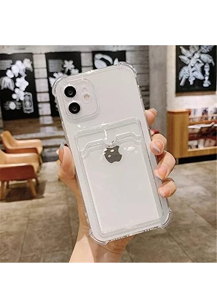 iphone 13 Uyumlu Lüx Kartlıklı Şeffaf Telefon Kılıf (Siyah) fiyatları