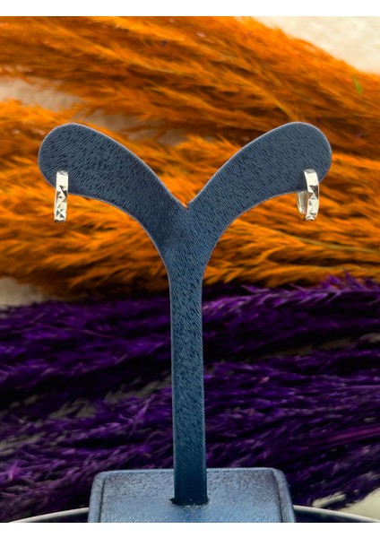 925 Ayar Gümüş Kalemli Özel Tasarım Halka Modeli Zarif Kadın Küpe modelleri