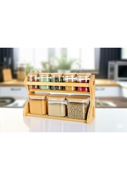 Bambu Serisi 8&apos;li Kare Borasilikat Seti