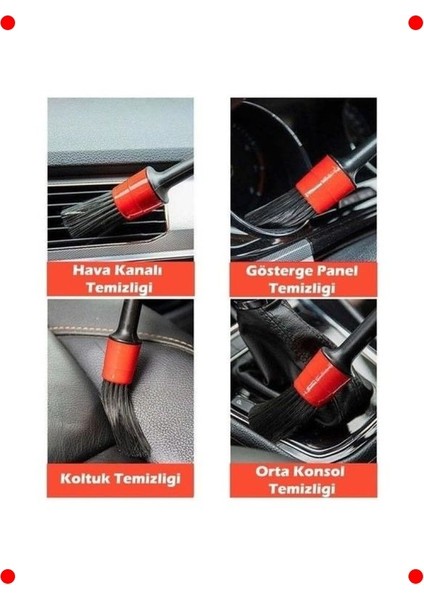 Araç Detaylı Iç Dış Temizlik Fırça Seti (5 Parça) modelleri
