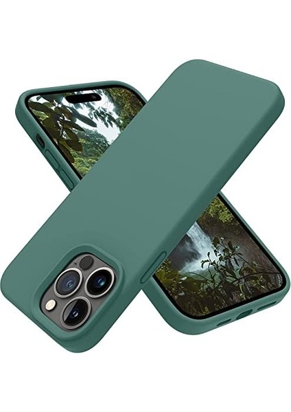 14 Pro Max Kılıf 6.7’ Içi Kadife Lansman Silikon Kılıf Şok Emici Full Kasa Koruma Sağlayan Kılıf Haki Yeşil modelleri