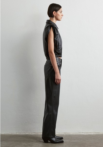 Suni Deri Siyah Yelek 1110661-900