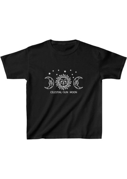 Çocuk Unisex Baskılı T-Shirt - Siyah