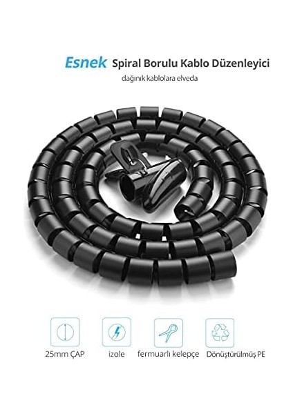 Kablo ve Düzenleyici Spiral, 1.5 Metre modelleri